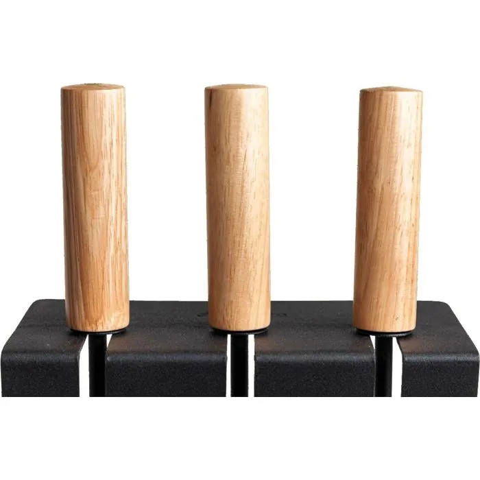 ADURO Juego de chimenea Baseline 3: cepillo, pala y atizador - Acero - Negro