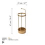 Aberto Design Paragüero 004 Metal Dorado 22 x 22 x 67 cm Elegante y Resistente para el Hogar