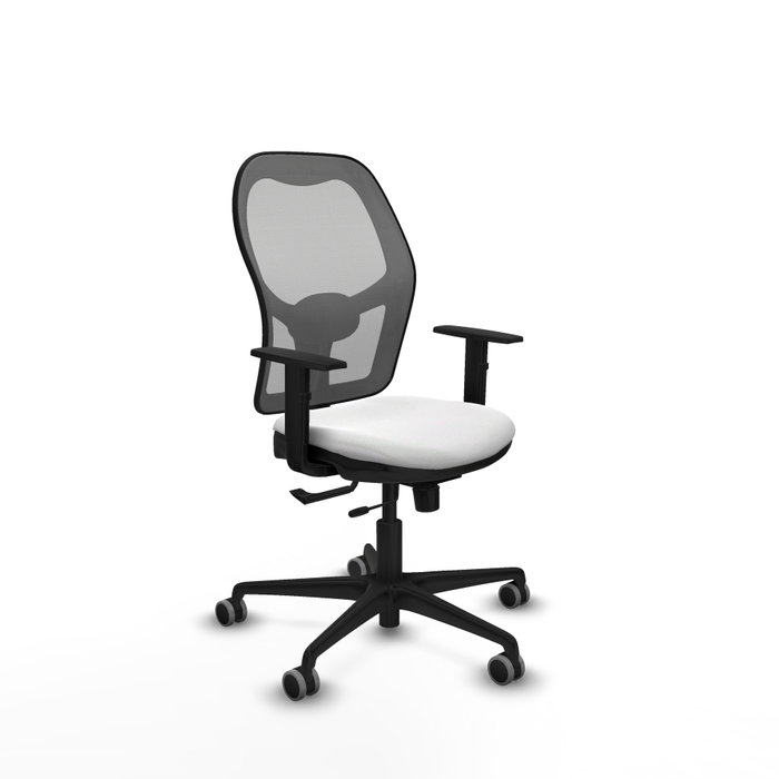 PIQUERAS Y CRESPO Silla de oficina Jorquera con mecanismo Sincro/Traslack, Blanco y Gris PIQUERAS Y CRESPO Silla de oficina Jorquera con mecanismo Sincro/Traslack, Blanco y Gris