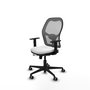 PIQUERAS Y CRESPO Silla de oficina Jorquera con mecanismo Sincro/Traslack, Blanco y Gris
