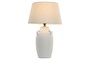 DKD Home Decor Lámpara de Sobremesa de Porcelana y Lino Blanco Roto con Asas