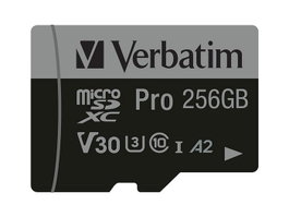 Verbatim Pro U3 Tarjeta MicroSDXC 256GB con Adaptador
