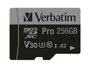 Verbatim Pro U3 Tarjeta MicroSDXC 256GB con Adaptador