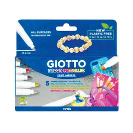 Giotto Decor Metal Estuche de 5 Rotuladores Colores Surtidos