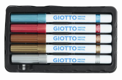 Giotto Decor Metal Estuche de 5 Rotuladores Colores Surtidos Giotto Decor Metal Estuche de 5 Rotuladores Colores Surtidos