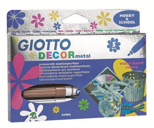 Giotto Decor Metal Estuche de 5 Rotuladores Colores Surtidos Giotto Decor Metal Estuche de 5 Rotuladores Colores Surtidos