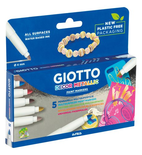 Giotto Decor Metal Estuche de 5 Rotuladores Colores Surtidos Giotto Decor Metal Estuche de 5 Rotuladores Colores Surtidos