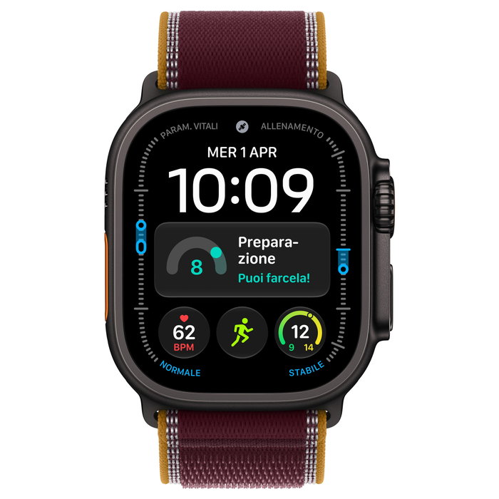 Apple Watch Ultra 4 Titanium Cellular 49mm Schwarz (Trail Loop burgunder) M/L Apple Watch Ultra 4 Titanium Cellular 49mm Schwarz (Trail Loop burgunder) M/L