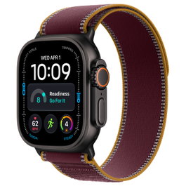 Apple Watch Ultra 4 Titanium 49mm Negro con Correa Loop Trail Borgoña M/L