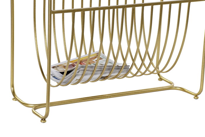DKD Home Decor Revistero Dorado Metal y Espejo 35 x 76 x 83 cm
