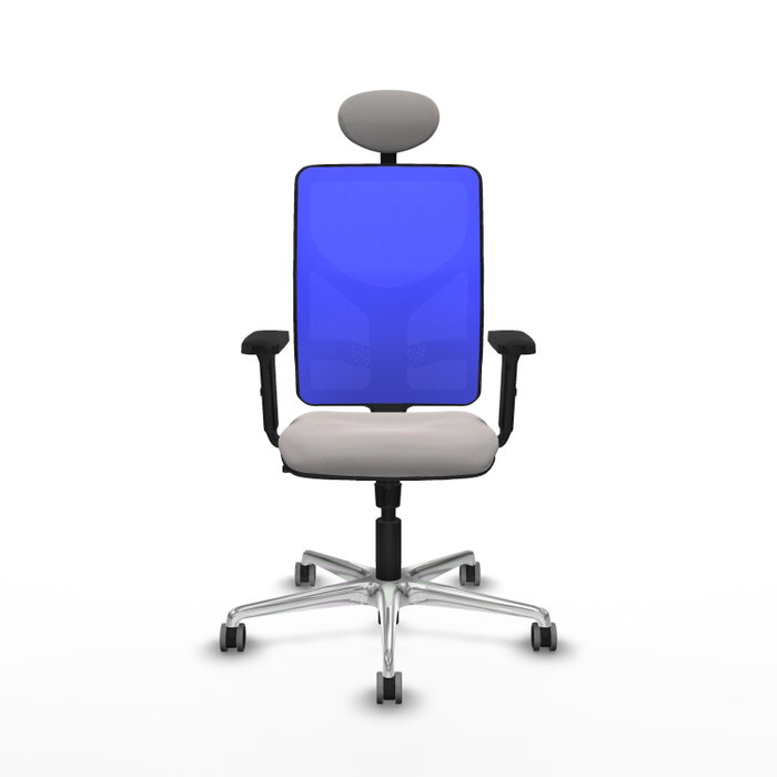 PIQUERAS Y CRESPO Silla de oficina Motilla con mecanismo Sincro, Azul y Blanco