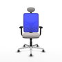 PIQUERAS Y CRESPO Silla de oficina Motilla con mecanismo Sincro, Azul y Blanco