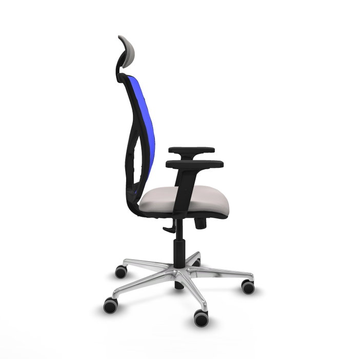 PIQUERAS Y CRESPO Silla de oficina Motilla con mecanismo Sincro, Azul y Blanco