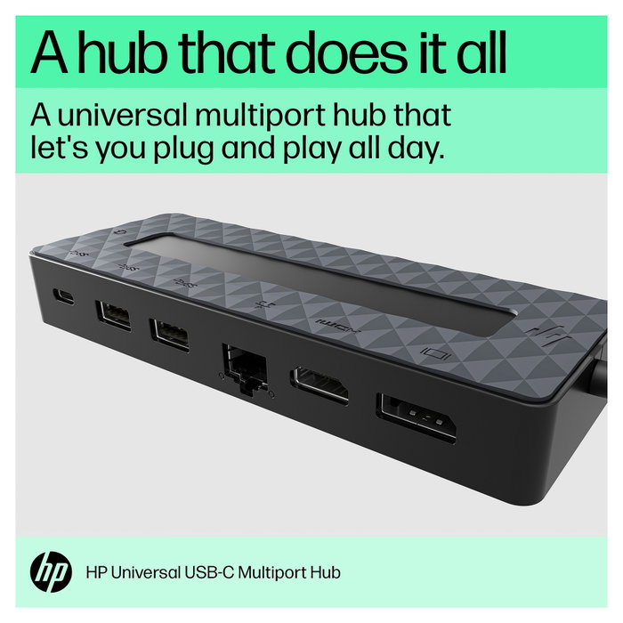 HP Universal USB-C Multiport Hub 50H98AA Negro HP Universal USB-C Multiport Hub 50H98AA Negro
