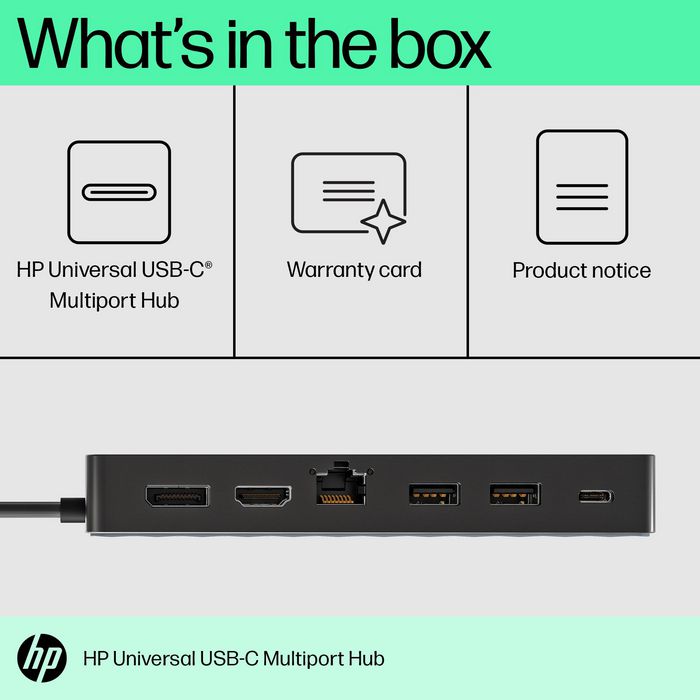 HP Universal USB-C Multiport Hub 50H98AA Negro HP Universal USB-C Multiport Hub 50H98AA Negro