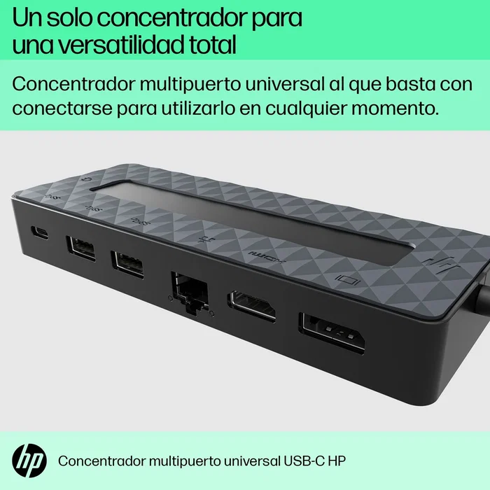 HP Universal USB-C Multiport Hub 50H98AA Negro HP Universal USB-C Multiport Hub 50H98AA Negro