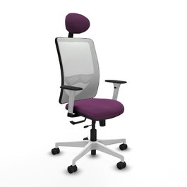 PIQUERAS Y CRESPO Silla de oficina Zulema Morada con Malla Blanca