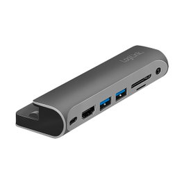 LogiLink Estación de acoplamiento USB 3.2 Gen1, 7 puertos, PD, para iPad, aluminio