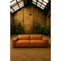DKD Home Decor Sofá de Piel 3 Plazas Cognac