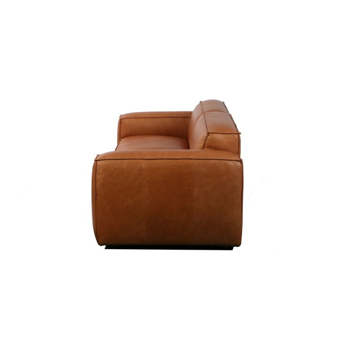 DKD Home Decor Sofá de Piel 3 Plazas Cognac