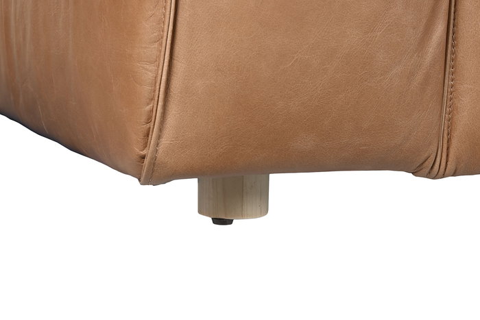 DKD Home Decor Sofá 3 Plazas de Piel Cognac 214x94x77 cm Desmontable - Top Sofas 2c24