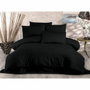 Aucune Juego de Cama Negro con Funda Nórdica y 2 Fundas de Almohada