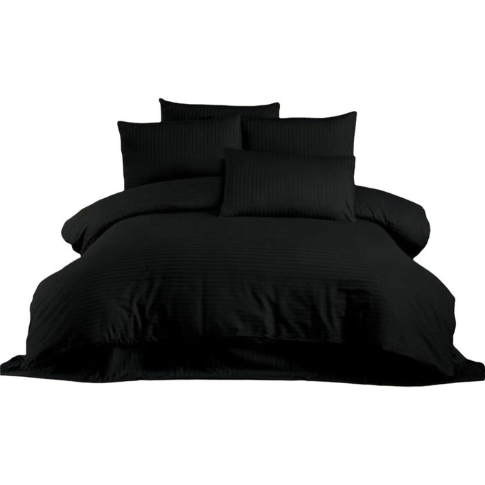 Aucune Juego de Cama Negro con Funda Nórdica y 2 Fundas de Almohada Aucune Juego de Cama Negro con Funda Nórdica y 2 Fundas de Almohada