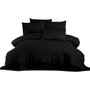 Aucune Juego de Cama Negro con Funda Nórdica y 2 Fundas de Almohada