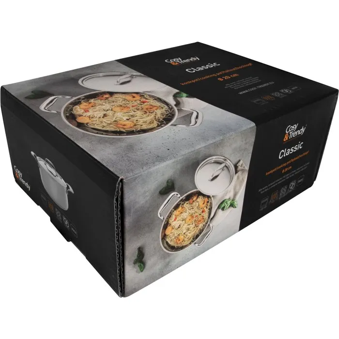 Cosy & Trendy COS5400586934648 Cacerola Acero Inoxidable Ø20 cm 3,14 L Apta Inducción