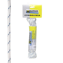WOLFPACK LINEA PROFESIONAL Cuerda Nylon Alta Tenacidad Blanca / Azul (Madeja 10 m.)