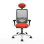 PIQUERAS Y CRESPO Silla de oficina Zulema con mecanismo Sincro, Naranja oscuro y Gris
