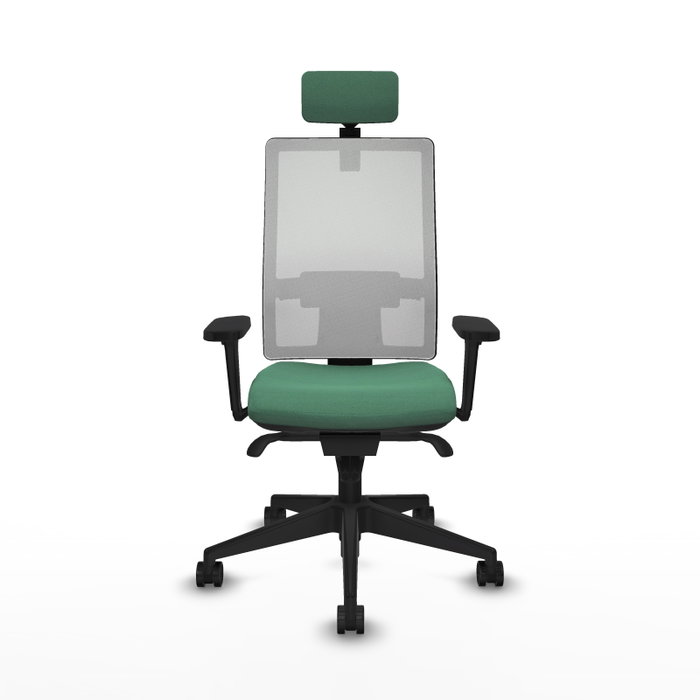 PIQUERAS Y CRESPO Silla de oficina Horna con mecanismo Sincro, Verde esmeralda y Blanco