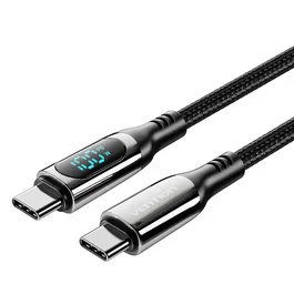 Vention TAYBAV Cable USB 2.0 Tipo-C Macho-Macho 5A 100W 1.2m con Pantalla LED, Negro