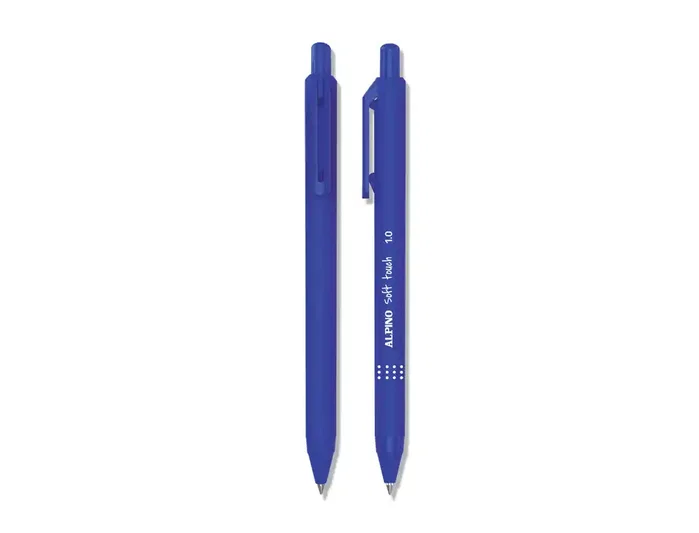 Alpino Bolígrafo Soft Touch Azul Punta 1 mm Expositor de 24 Unidades
