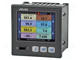 APAR Registrador AR207 de 8 Entradas con Pantalla LCD TFT 3,5 pulgadas