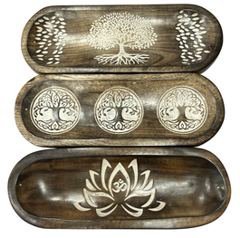 DKD Home Decor Bandeja Vaciabolsillos de Mango Marrón Oscuro 28x10x3 cm (Pack de 6) extra_attributes.surtido: 3