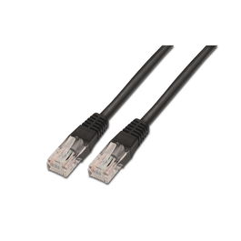AISENS - CABLE DE RED LATIGUILLO RJ45 CAT.5E UTP AWG24, NEGRO, 1.0M
