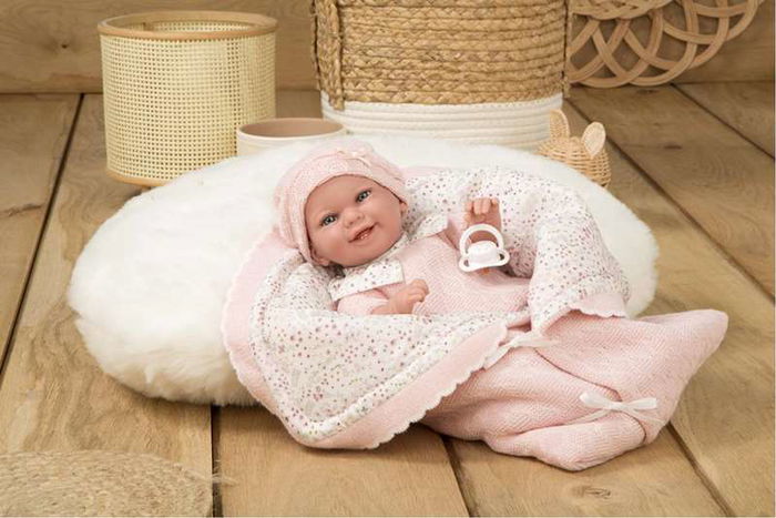 Muñecas Arias Muñeca Elegance Babyto Rosa c/Manta (Muñeco de Peso) 35 cm