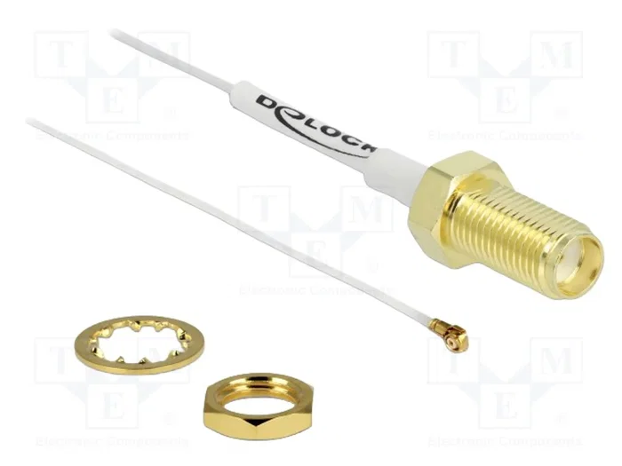 DeLOCK Cable de antena SMA hembra a MHF 4 macho 0.81, 20 cm, blanco DeLOCK Cable de antena SMA hembra a MHF 4 macho 0.81, 20 cm, blanco