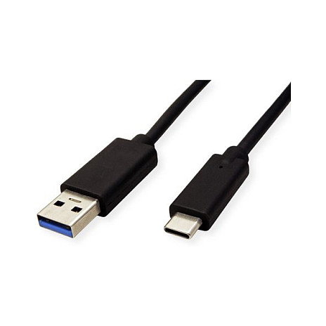 ROLINE Cable USB 3.2 Gen 1 A a C 0,5 m Negro