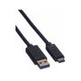 ROLINE Cable USB 3.2 Gen 1 A a C 0,5 m Negro