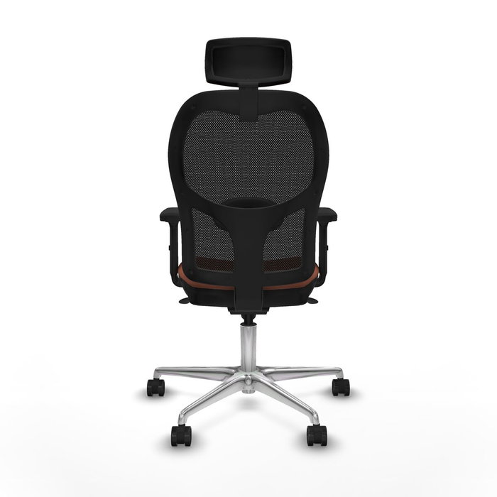 PIQUERAS Y CRESPO Silla de oficina Jorquera con mecanismo Sincro, tela Marrón y malla Negra PIQUERAS Y CRESPO Silla de oficina Jorquera con mecanismo Sincro, tela Marrón y malla Negra