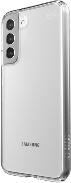 Speck Presidio Perfect-clear Funda para Samsung Galaxy S22 Plus - Protección contra caídas de 4 metros, Antimicrobiana, Transparente, Carga Inalámbrica Qi