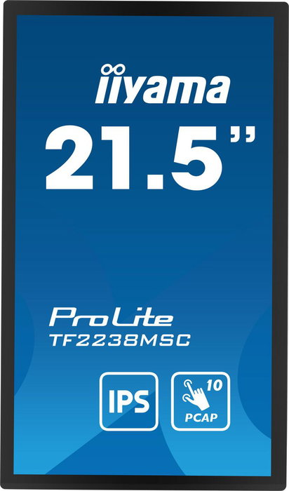 iiyama TF2238MSC-B1 Monitor Táctil Open Frame 21.5 Pulgadas IPS Panel Bonded PCAP Anti-Huellas 1920x1080 HDMI DisplayPort IPX1