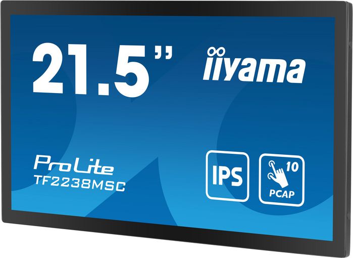 iiyama TF2238MSC-B1 Monitor Táctil Open Frame 21.5 Pulgadas IPS Panel Bonded PCAP Anti-Huellas 1920x1080 HDMI DisplayPort IPX1