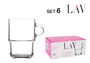 Lav Set de 6 Tazas o Mugs Apilables Cozy con Capacidad de 360 ml (12,5 cm Alto) (4 Cajas)