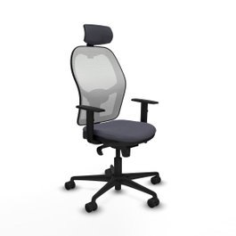 PIQUERAS Y CRESPO Silla de oficina Jorquera con mecanismo Sincro, Gris oscuro y Blanco