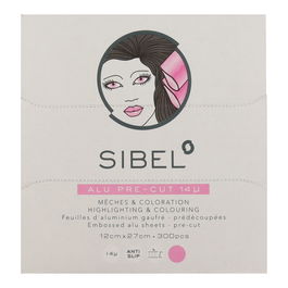 Sinelco Sibel Hojas de Aluminio Pre-Cortado Rosa 12 x 27 cm, para Mechas Balayage y Decoloración Profesional, 300 Unidades