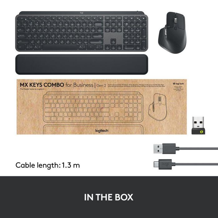 Logitech MX Keys Business 2gen Conjunto de Teclado y Ratón Gris