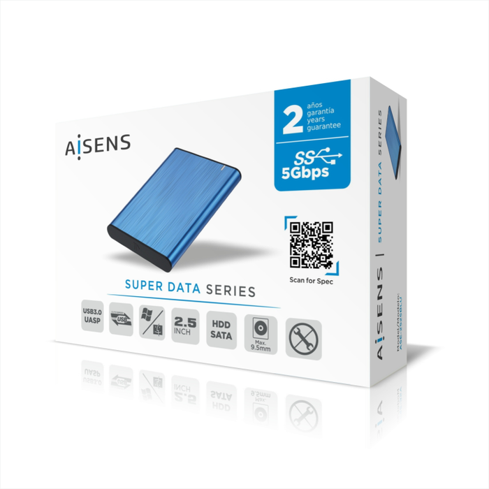 Aisens Caja Externa 2,5 ASE-2525BLU Azul USB 3.0/3.1 Gen1